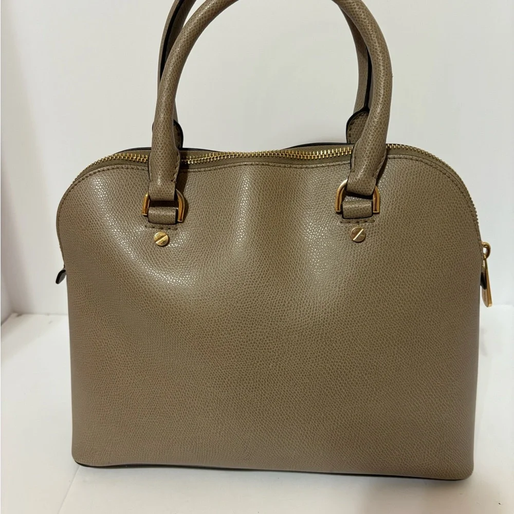 Michael Kors Taupe Satchel with Gold Accents